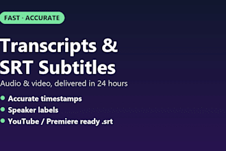 transcribe your audio or video with srt subtitles