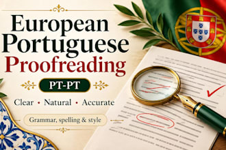 proofread and edit your european portuguese work