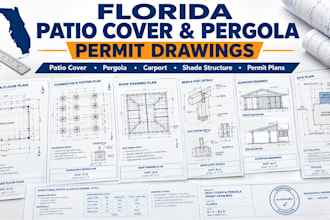 florida patio cover pergola carport permit drawings engineering plans site plan