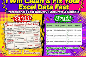 clean excel data, remove duplicates,