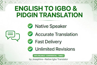 do accurate english to igbo and pidgin translation
