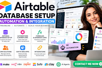setup airtable database, airtable automation, airtable formula, softr portal