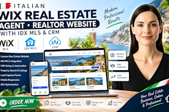build italian wix real estate agent realtor website with idx mls and CRM