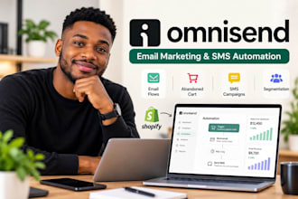 setup omnisend email marketing, shopify automation, email flows and SMS