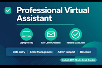 be your professional virtual assistant for data entry and admin support