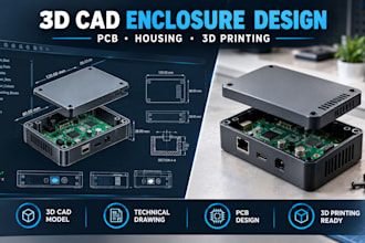 design a 3d cad enclosure or housing for your electronic device