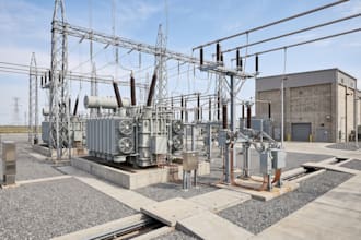 create 3d high voltage electrical design, 3d substation model and rendering