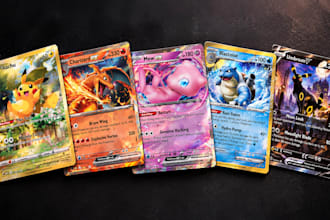 design custom pokemon card, tcg cards, trading card game art and card templates