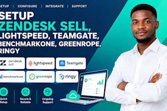 setup zendesk sell CRM, lightspeed, teamgate, benchmarkone, greenrope, ringy