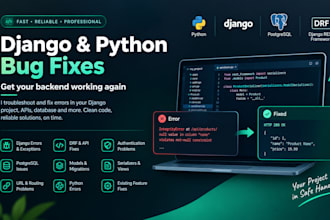 fix rest API django bugs and errors in your backend