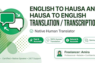 translate and transcribe english to hausa