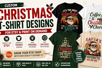 create chrismas t shirt designs for esty and print on demand