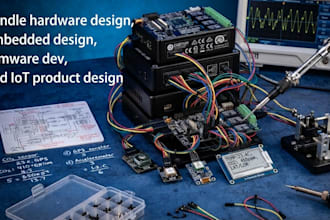 handle hardware design, embedded design, firmware dev, and iot product design