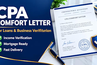 provide CPA comfort letter for loans and business