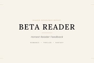 beta read your romance fantasy or thriller manuscript