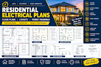 create residential electrical floor plans and permit drawings