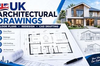 be your architect draftsman for drawings, redesign floor plans in UK