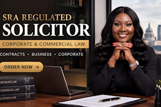 be your sra regulated solicitor for corporate and commercial law,