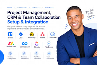 setup trello jira basecamp asana zohocrm mondaycom connect team clickup taxdome