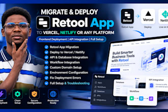 deploy retool app frontend to vercel, retool to netlify, deploy retool to github