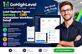 build gohighlevel lead capture forms surveys CRM automation workflow setup
