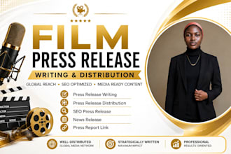 write film press release for movie PR distribution and media coverage