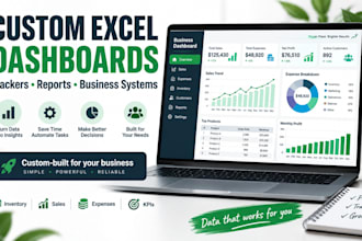 create a custom excel dashboard, tracker, or business spreadsheet