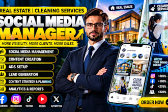 be your real estate, cleaning services residential business social media manager