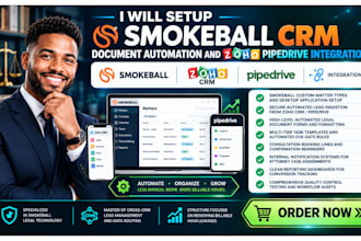 setup smokeball crm document automation and zoho pipedrive integration