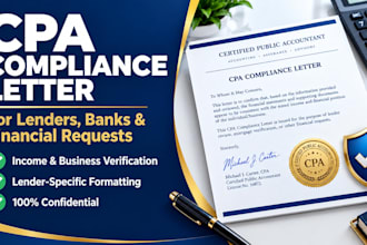 prepare CPA letter for lender and bank compliance
