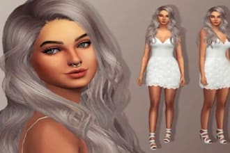 create unique custom sims for sim 4 unique sims, sim 4 cc, 3d model clothes