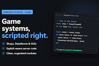 be your roblox scripter for game systems, guis, and datastores