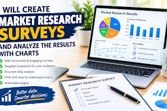 create market research surveys and analyze the results with charts