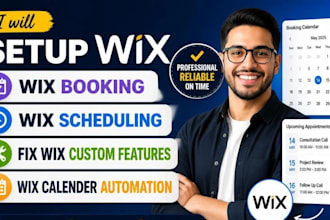 setup wix booking wix scheduling fix wix custom features wix calender automation