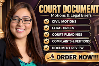 be your lawyer to draft court documents, motions, and legal briefs