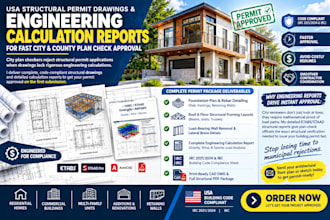 design USA building permit structural plans and load calculation report