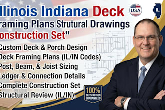 review illinois indiana deck framing plan structural drawing construction set