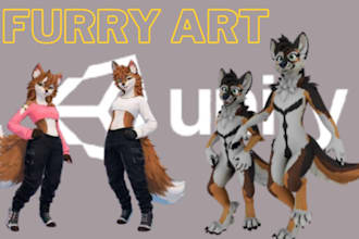 draw custom furry art, fursona, furry oc and anthro character illustrations