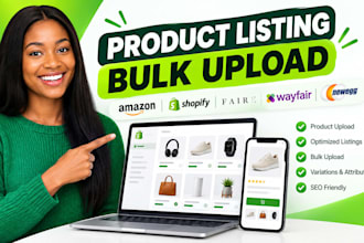 do amazon shopify faire wayfair newegg product listing bulk upload