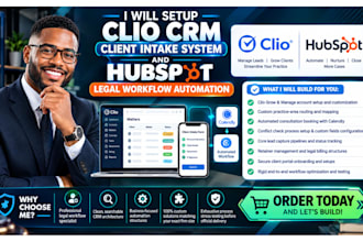 setup clio crm client intake system and hubspot legal workflow automation