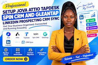 setup jova attio tapdesk spin CRM and gleantap linkedin prospecting CRM sync