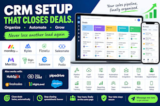 setup monday crm, kylas, flowlu, salesmate, meritto, bigin crm, salesnow, podio