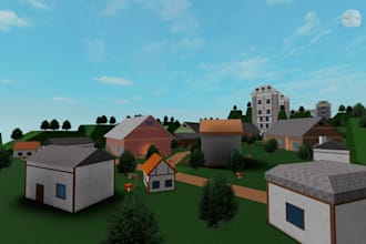 design and build professional roblox game map, obby, 3d roblox city map