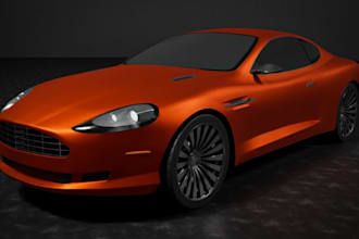 create realistic 3d car model, vintage rancing, classic car rancing