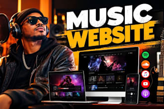 create music website for musicians, artist, dj, band, producer, studio