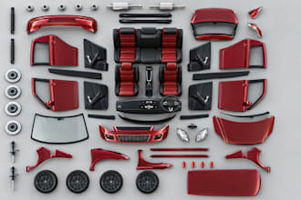 3d cad models for automotive interior parts and accessories with stl, step files