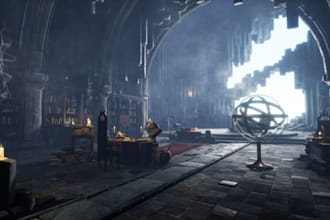 create a 3d game environment for litrpg, tabletop, dark and urban fantasy in ue5