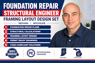 foundation repair structural engineer framing layout design set indiana michigan