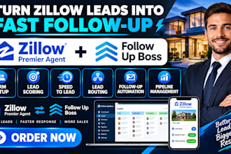 setup zillow premier agent CRM portal scoring speed to lead follow up boss ace