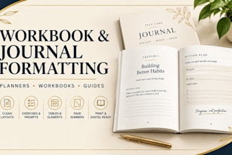 l format your workbook, journal, planner, or guided book